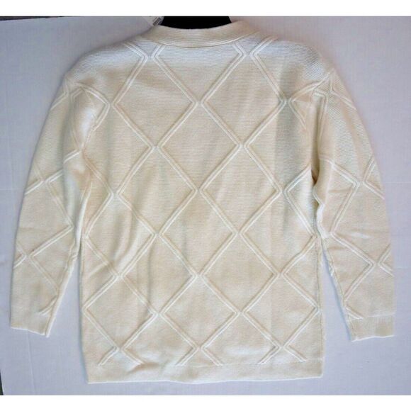 Talbots Women's Petite Sz S Cream Merino Wool Blend Sweater Cardigan - Picture 8 of 8